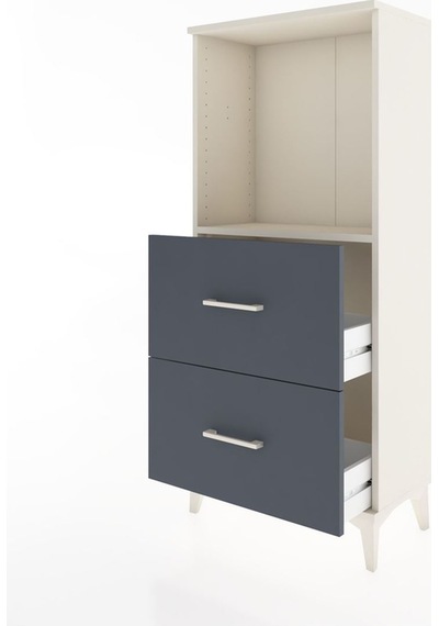 Hyperion Dolap Tek Raflı 2 Çekmeceli 60x44x134 Aytaşı-antrasit Aytaşı
