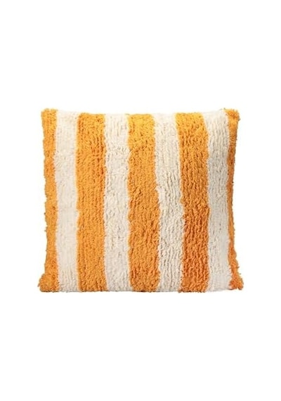 Pop Stripe Dokuma Yastık Hardal 45x45cm Abanoz