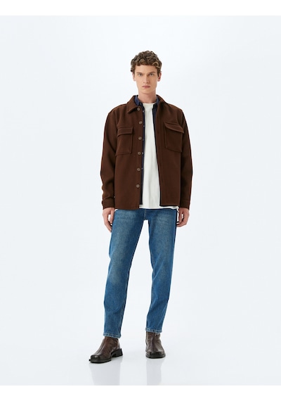 Koton Tapered Fit Kot Pantolon - Joe Jean Koyu İndigo 5wam40145ıd İndigo