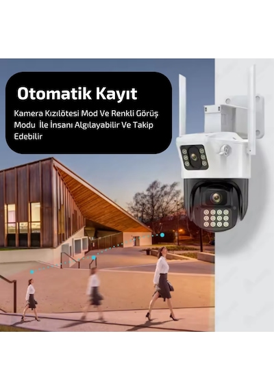 6015 Wifi 6mp Sesli Dual Kamera Ip Güvenlik Kamerası Gece Görüşlü