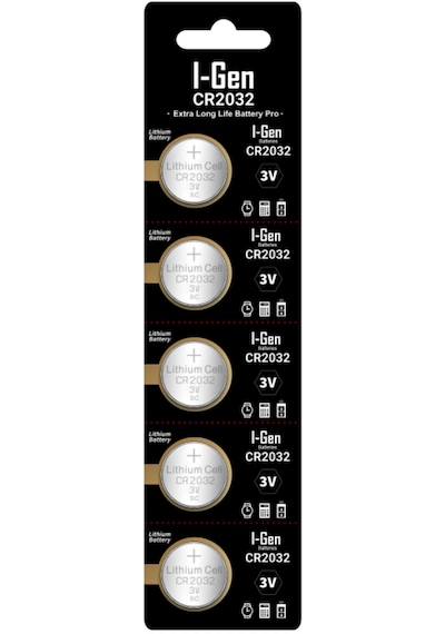 I-Gen CR2032 Pil 5'li Paket Tartı, Baskül, Şeker Ölçüm Cihazı Pili Lityum Düğme Pil 3V 2032