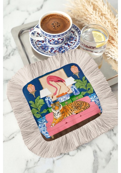 Lüks Kaplan Desenli Saçaklı Sunum Peçetesi - Flamingo Retro Lacivert Pembe Bardak Altlığı Mendil Soluk Toprak Fu Şya Lüks Kaplan Desenli Saçaklı Sunum Peçetesi - Flamingo Retro Lacivert Pembe Bardak Altlığı Mendil Soluk Toprak Fu Şya