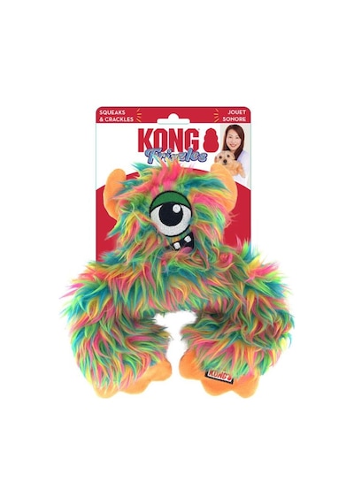 Kong Frizzles Frazzle Tek Gözülü Sevimli Canavar Sesli Peluş Köpek Oyuncağı M