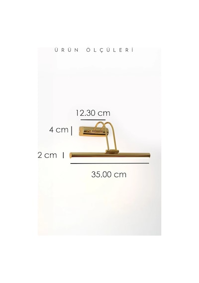 Pilli Parlak Gold Kasa Günışığı Led Flüt Tablo Aplik Banyo Ayna Üstü Aydınlatma