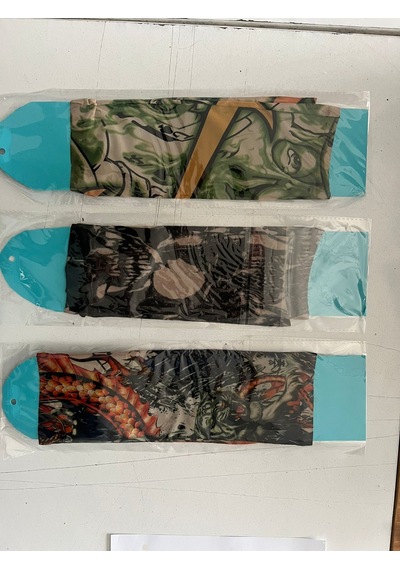 Enhavalı 3 Çift 6 Adet Giyilebilir Dövme SLEEVES Tattoo Çorabı