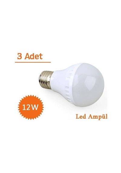 12w Enerji Tasarruflu Led Ampul 3 Adet Renkli