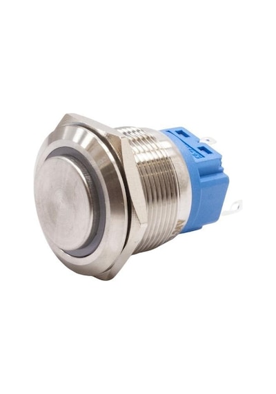 Motorobit 22B-G1Z-E 22Mm Çıkık Anahtarlı Işıklı Metal Buton - Beyaz