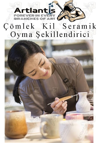 Çömlek Kil Seramik Polimer Oyma Şekillendirici Çift Taraflı Detay Kalemi 2 Adet Seramik Modelaj Oyma