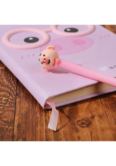Sevimli Pembe Domuz Defter Jel Kalem Seti
