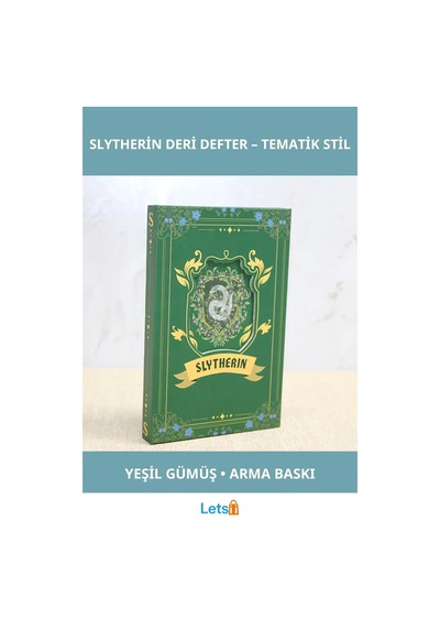 Harry Potter Slytherin Deri Defter Yılan Sembollü Ve Estetik Kapak Tasarımı Çok Renkli
