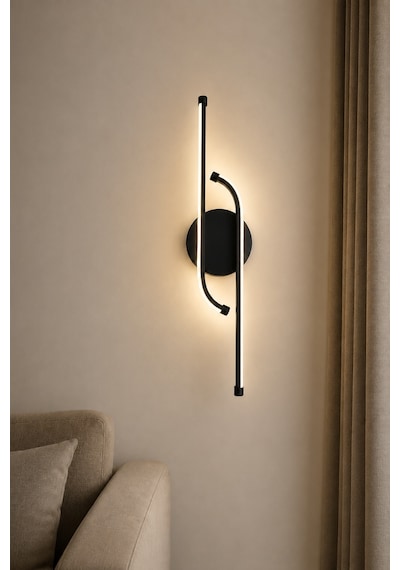 AvizeGO Unis Modern Led Duvar Apliği Günışığı Siyah