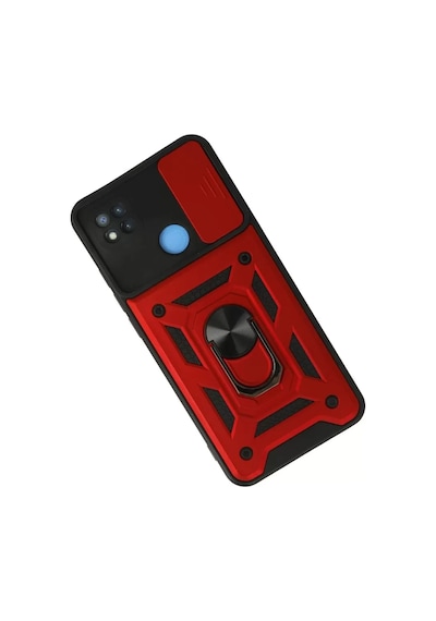 Newface Xiaomi Redmi 9c Kılıf Pars Lens Yüzüklü Silikon - Kırmızı