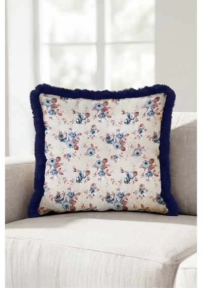 Vintage Çiçek Saçaklı Yastık Kılıfı - Nostaljik Floral Krem Mavi Lacivert Püsküllü Kırlent Kılıfı Puslu Vadi Mira Vintage Çiçek Saçaklı Yastık Kılıfı - Nostaljik Floral Krem Mavi Lacivert Püsküllü Kırlent Kılıfı Puslu Vadi Mira