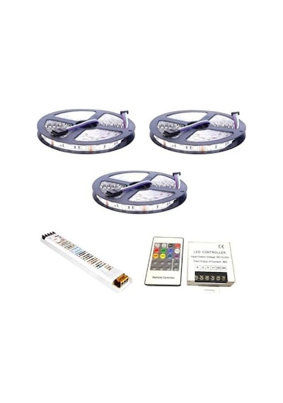 RGB Şerit Led Set 12V 5050 Üç Çipli 15-20-25-30 M