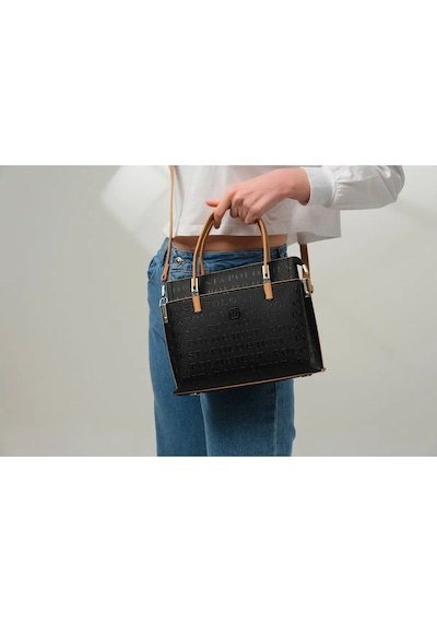 Just Polo Şıklığın Ve Zarafetin Buluştuğu Shopper Siyah Camel Kadın El Çantası Shoulder Bag Siyah - Camel 58337228
