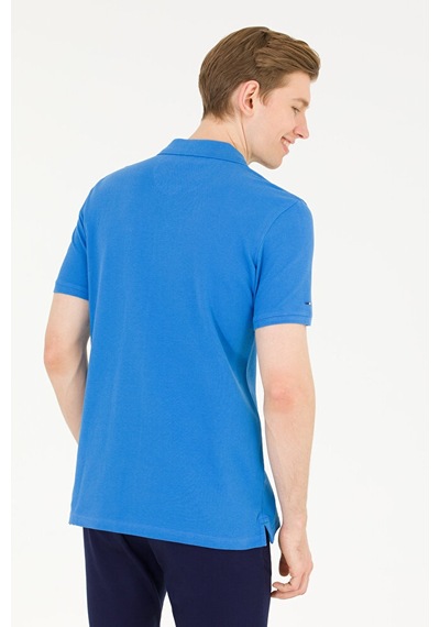 U.S. Polo Assn. Erkek Saks Basic Polo Yaka Tişört 50263238-vr045 Mavi