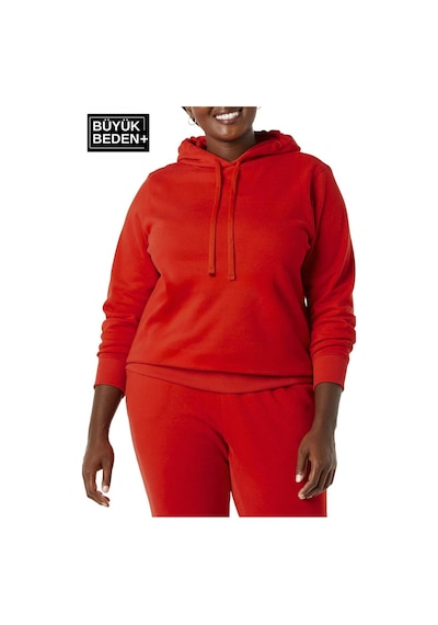 Süperlife Kadın Büyük Beden Kapşonlu İnce Sweatshirt Spr24bswk57 Kırmızı