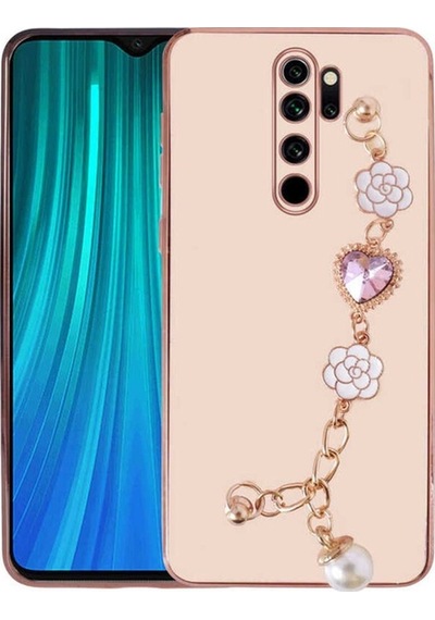 Xiaomi Redmi Note 8 Pro Kılıf El Tutamaçlı Kamera Korumalı Zore Taka Silikon Kapak Pembe