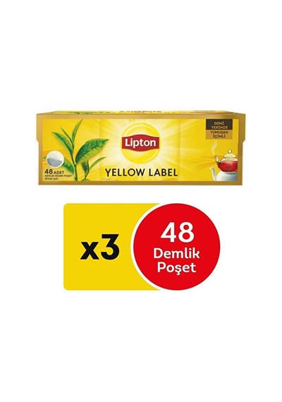 Lipton Yellow Label 48'li Demlik Poşet Çay X 3 Adet