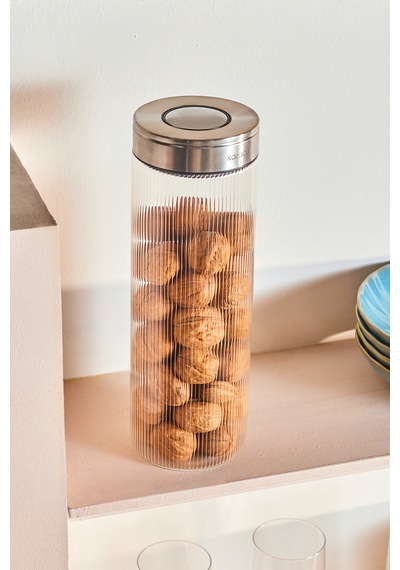 Karaca Ripple Inox Cam Saklama Kabı 1700 Ml Beyaz