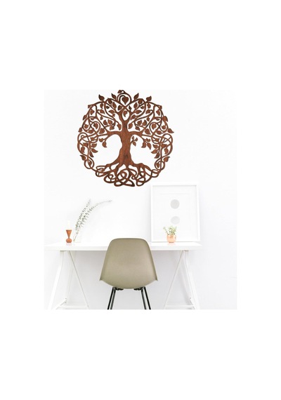 Tr Hayat Ağacı Ceviz Doğal Ahşap Kaplama Duvar Dekoru, Tree Of Life Duvar Tablosu, Zen Ve Yoga Odası İçin Ahşap D Diğer