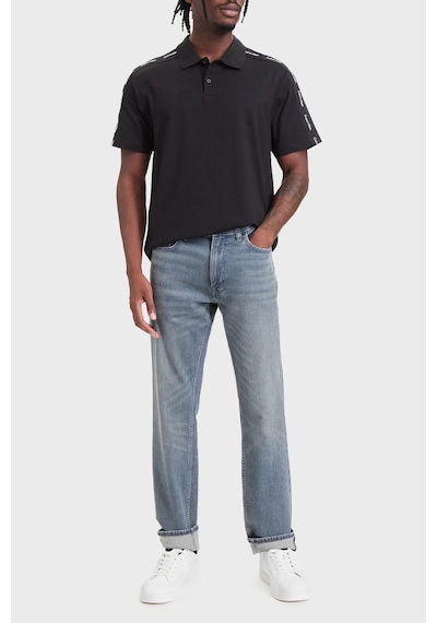 Calvin Klein Logolu % 100 Pamuk Düğmeli Polo Erkek Polo Lv04rh202g Ub1 Siyah