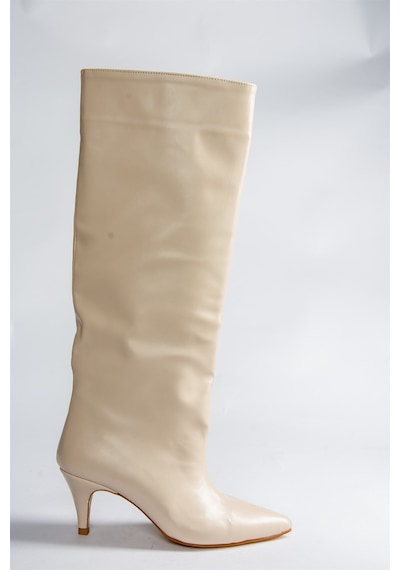 Fox Shoes Bej Alçak Topuklu Kadın Çizme N749204009 Bej