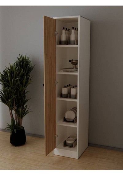 Harmony Mutfak Kiler Dolabı Banyo 5 Raflı Çok Amaçlı Dolap Beyaz & Atlantik Çam Beyaz - Atlantik Çam Harmony Mutfak Kiler Dolabı Banyo 5 Raflı Çok Amaçlı Dolap Beyaz & Atlantik Çam Beyaz - Atlantik Çam