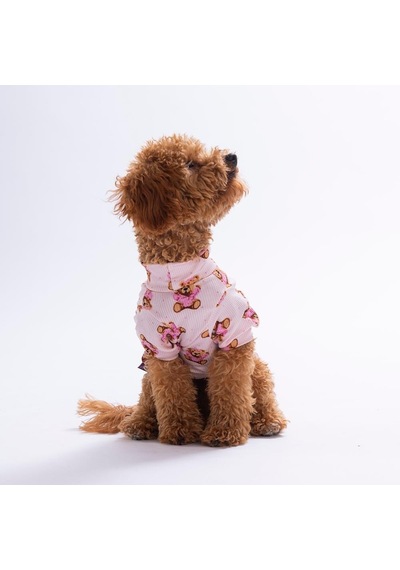 Pinky Bear Ayıcık Desenli Kedi Köpek Sweati - Kedi Köpek Kıyafeti-kedi Köpek Sweati