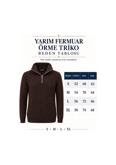 Classics Men Huffa Erkek Uzun Kol Dik Yaka Yarım Fermuar Triko Kazak 7782 Siyah