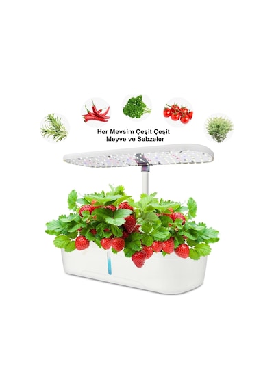 Hymark Hidroponik Topraksız 12 Bölmeli Bitki Yetiştirme Kiti 3 Mod 139 Led Tam Spekturumlu Bahçe Kiti
