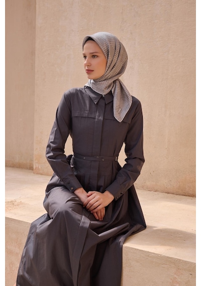 Belli İpek Eşarp - 4104-64 Vizon Twill