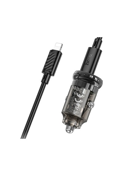Hoco Z53a Vision Pd30w Type-c + Usb Qc3.0 Girişli Araç Çakmaklık Hızlı Şarj Aleti + Type-c To İphone- 5775