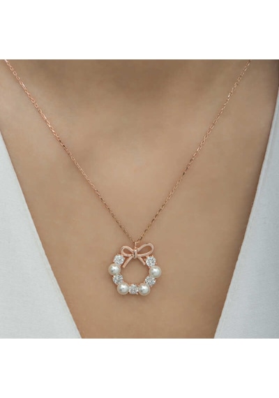Casera's Gümüş Rose İnci Kurdele Kadın Kolye Csr2184110 Gümüş
