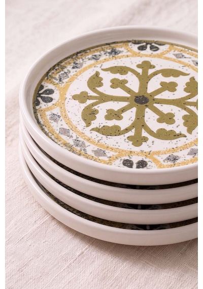 Timeless Brown Stackable 4'lü Pasta & Sunum Tabağı 21 Cm Çok Renkli