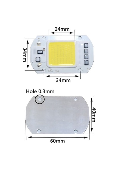 Ac 220v 50w Power Led Gün Işığı Sarı Renk Projektör Lamba Aydınlatma Ampül Warm White 2800-3200k