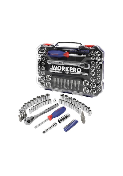 Workpro Wp202566 1/4' 3/8 Metrik/inç 63 Parça Cr-v Profesyonel Lokma Takımı