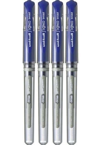 Mahi Max Uni-ball 4 Adet Mavi Signo Broad 1.0 Imza Kalemi Um-153 Mavi