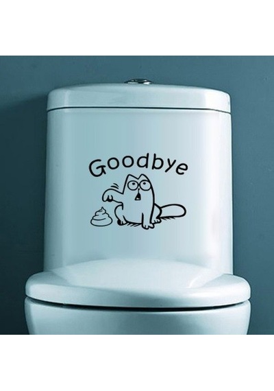 Klozet Banyo Sticker Komik Resim 10 Siyah