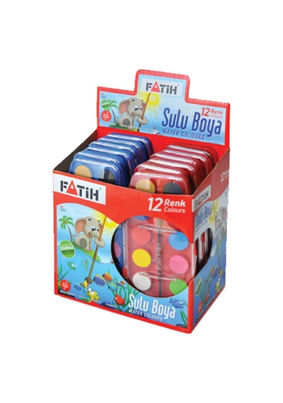Fatih Sulu Boya 12 Renk 24 ML F-12 Çok Renkli