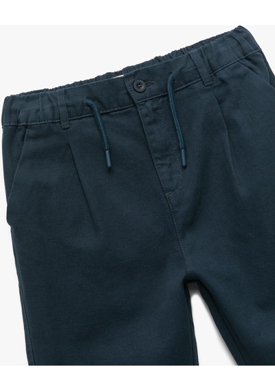 Koton Pamuklu Düğme Detaylı Basic Pantolon Lacivert 7wkb40002tw
