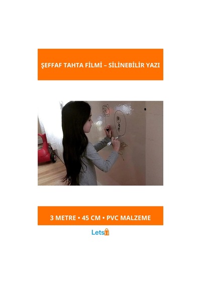 Kendinden Yapışkanlı Şeffaf Pvc Tahta Filmi 3 Metre X 45 Cm Çok Renkli