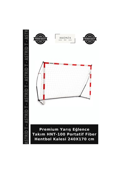 Premium Yarış Eğlence Takım Hnt-100 Portatif Fiber Hentbol Kalesi 240x170 Cm Çok Renkli