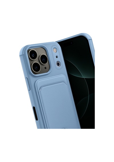 Apple iPhone  Uyumlu,  17 Pro Max Kelvin Kartvizitli Silikon - Mavi