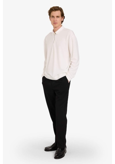 Defacto Regular Fit Polo Yaka Yarım Fermuarlı Sweatshirt G7492ax25auer105 Ekru-er105