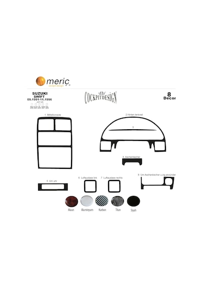Meriç® Suzuki Swift Ön Torpido Kaplama 8 Parça 1991-1996 (530157405)