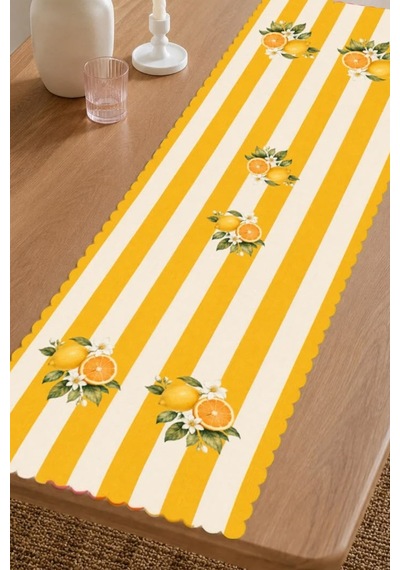 Vivanni Home Yıkanabilir Dikdörtgen Runner Günlük Kullanıma Uygun, Pratik Ve Uzun Ömürlü Limon Sarı