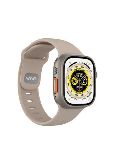 Watch 7 45mm Uyumlu Wiwu Wi-wb0201 Comf Secur Serisi Spor Silikon Kordon Gümüş