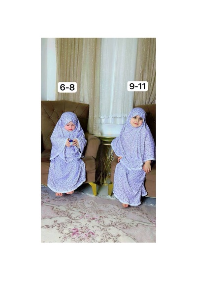 Aladaıyr 2 Adet Çocuk Namaz Elbise Pamuk Kumaş Çok Renkli027