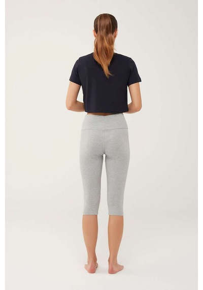 U.S. Polo Assn. Kadın Gri Melanj Kısa Tayt 16608 Gri